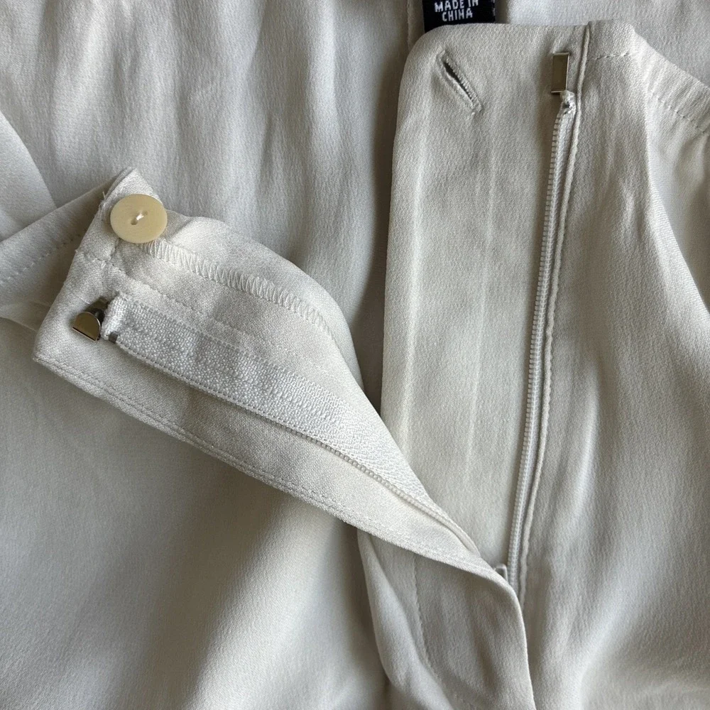 Eileen Fisher Silk Georgette Crepe Pants Womens XL Luxe Trouser Wide Leg *FLAW*